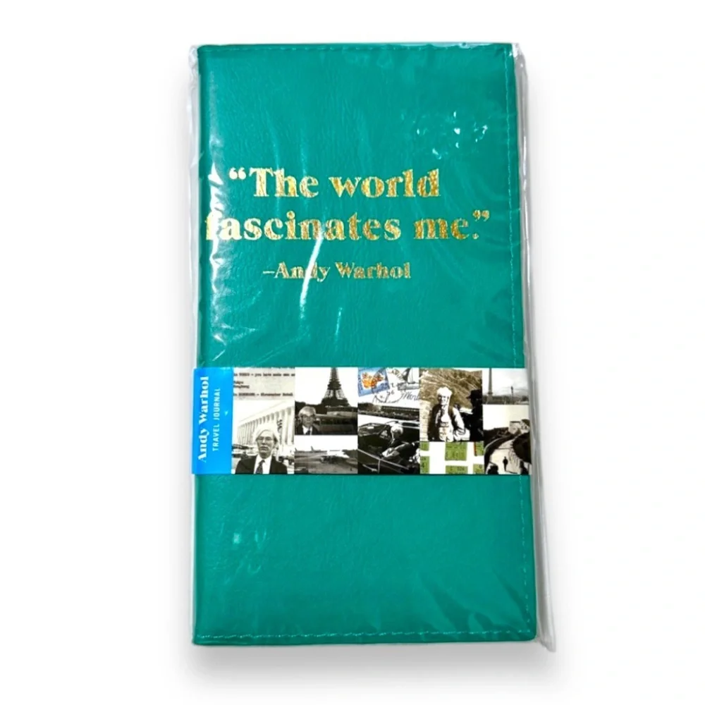 Andy Warhol Teal Travel Notebook NWT “The World Fascinates Me” Quote